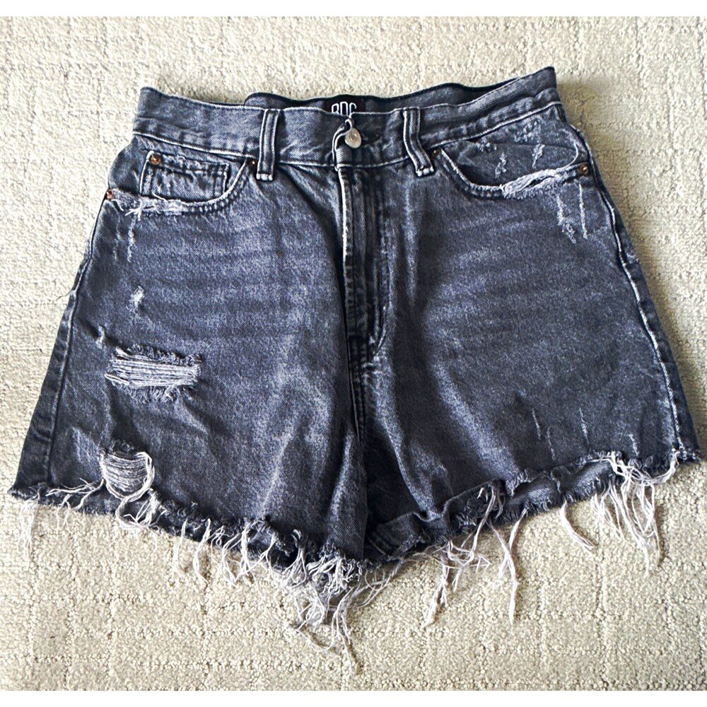 BDG A-Line Cut Off Denim Shorts Women’s 29 Gray Distressed 5-Pocket Zip
